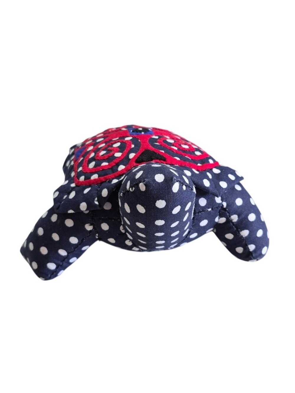 Hand Stitched Polka Dot Fabric Turtle Plush Pin Cushion Toy Hard Tortoise - Picture 2 of 11